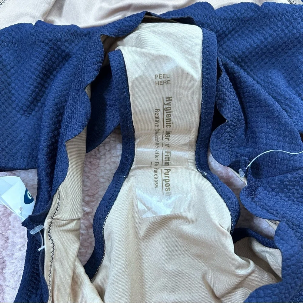 NWT Old Navy Scalloped Swim Bikini Set Navy Size XL‎ Summer Vacation Beach